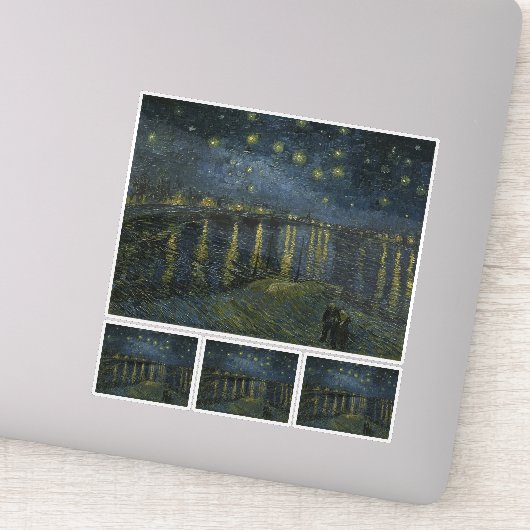 フィンセント・ヴァン・ゴッホ、ローヌ川の星空の夜 シール (詳細)
