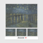 フィンセント・ヴァン・ゴッホ、ローヌ川の星空の夜 シール (シート)