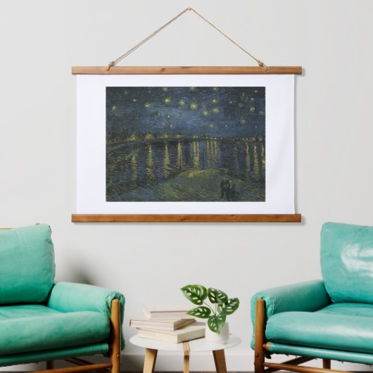 フィンセント・ヴァン・ゴッホ、ローヌ川の星空の夜 吊り下げ型タペストリー (リビング)