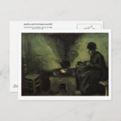 フィンセント・ヴァン・ゴッホ、暖炉の農夫の女性 ポストカード (正面/裏面)