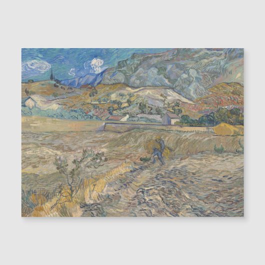 フィンセント・ヴァン・ゴッホ、農夫と囲まれたフィールド マグネット招待状 (正面)