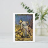 フィンセント・ヴァン・ゴッホ、農夫の女性ストローを切る ポストカード (スタンド正面)