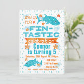 フィンタスティックホエールシャーク誕生日招待状 招待状 (スタンド正面)