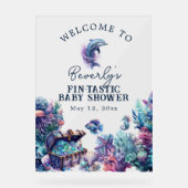 フィンタスティックモダンワン素朴ウォーター色ベビーシャワー アクリルサイン (正面)