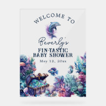 フィンタスティックモダンワン素朴ウォーター色ベビーシャワー