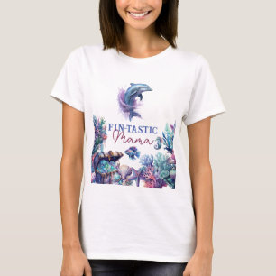 フィンタスティックモダンワン素朴ウォーター色ベビーシャワー Tシャツ