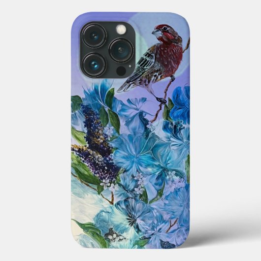 フィンチと花iPhoneケース Case-Mate iPhoneケース (裏面)