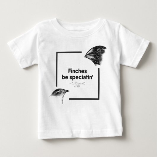 フィンチはSpeciatin -チャールズ・ダーウィン-子供のTです ベビーTシャツ (正面)
