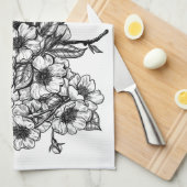 フィンチオンさくらんぼブランチ キッチンタオル (四つ折り)