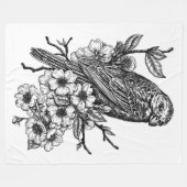 フィンチオンさくらんぼブランチ フリースブランケット (正面(横))