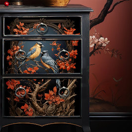 フィンチビクトリアンーズ日本のラッカースタイルデコップ 薄葉紙