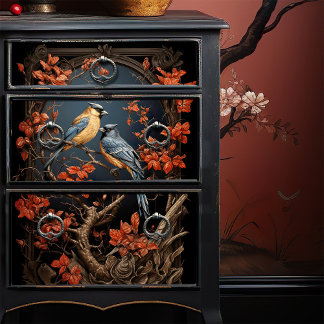 フィンチビクトリアンーズ日本のラッカースタイルデコップ 薄葉紙