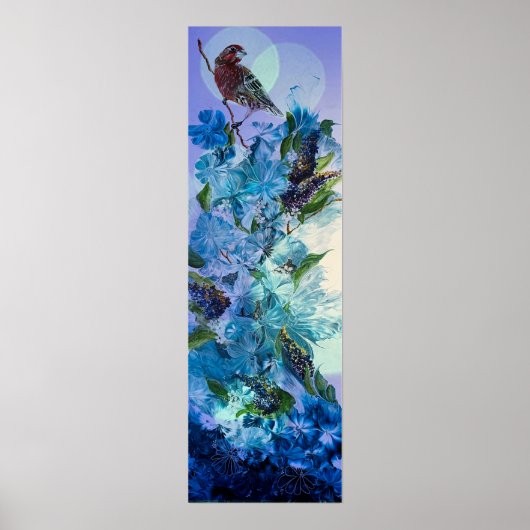 フィンチ&フラワーズプリント ポスター (正面)