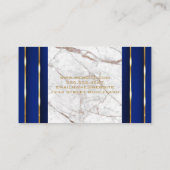 フィンテックのアイコン | ホワイトマーブル | 金ゴールドブルー詳細 名刺 (裏面)