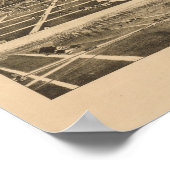 フィンドレイオハイオ1889アンティークパノラママップ ポスター (角)