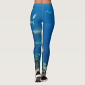 フィンフィンフィンシャーク印刷 レギンス (裏面)