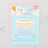 フィンホイール·エアバルーン凧花の招待 招待状 (正面/裏面)