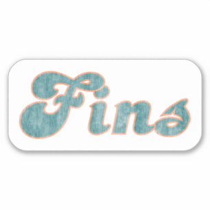 フィンマイアミヴィンテージ(白のアクアとオレンジ)ステッカー シール