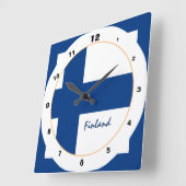 フィンラモダンンド国旗トレンディーホーム/デザイン スクエア壁時計 (傾斜)