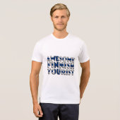 フィンランドおもしろい素晴らし観光客国旗のタイポグラフィ Tシャツ (正面フル)