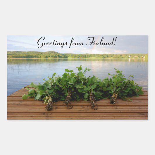 フィンランドからの挨拶ステッカー 長方形シール (正面)