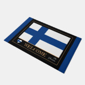 フィンランドとフィンランド国旗の家マット/スポーツウェルカム ドアマット (アングル)