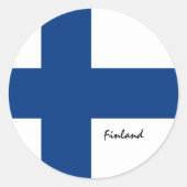 フィンランドとフィンランド国旗の愛国者，休日/スポーツ ラウンドシール (正面)