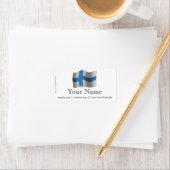 フィンランドなびく国旗 ラベル (インサイチュ)