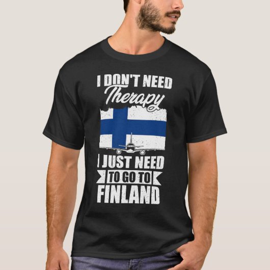 フィンランドに行くセラピーは要らない Tシャツ (正面)