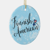 フィンランドのアメリカのハートの旗の休日の装飾 セラミックオーナメント (右)