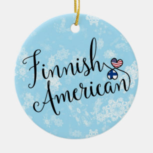 フィンランドのアメリカのハートの旗の休日の装飾 セラミックオーナメント