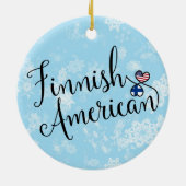 フィンランドのアメリカのハートの旗の休日の装飾 セラミックオーナメント (裏面)