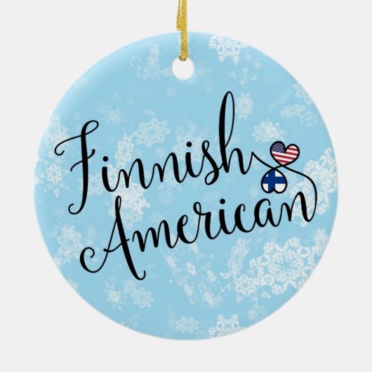 フィンランドのアメリカのハートの旗の休日の装飾 セラミックオーナメント (裏面)