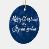 フィンランドのアメリカの休日の装飾、Hyvää Joulua セラミックオーナメント (右)