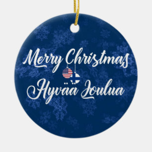 フィンランドのアメリカの休日の装飾、Hyvää Joulua セラミックオーナメント