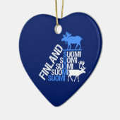 フィンランドのアメリカヘラジカ及びトナカイのオーナメント-カスタマイズ セラミックオーナメント (左)