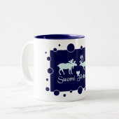 フィンランドのアメリカヘラジカ及びトナカイのコップ ツートーンマグカップ (正面左)