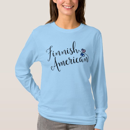 フィンランドのアメリカ人のEntwintedのハートのTシャツ Tシャツ (正面)