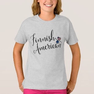 フィンランドのアメリカ人のEntwintedのハートのTシャツ Tシャツ