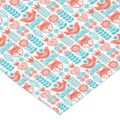 フィンランドのキツネ及び鳥の民芸パターン ショートテーブルランナー (コーナー)