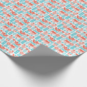 フィンランドのキツネ及び鳥の民芸パターン ラッピングペーパー (角)