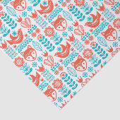 フィンランドのキツネ及び鳥の民芸パターン 薄葉紙 (詳細)