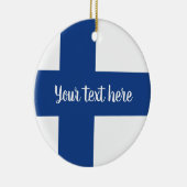 フィンランドのクリスマスツリーの写真の国旗 セラミックオーナメント (右)