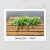 フィンランドのサウナ葉書からの挨拶 ポストカード (正面)