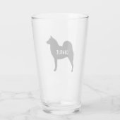 フィンランドのスピッツパーソナライズされたシルエット犬の品種 タンブラーグラス (裏面)