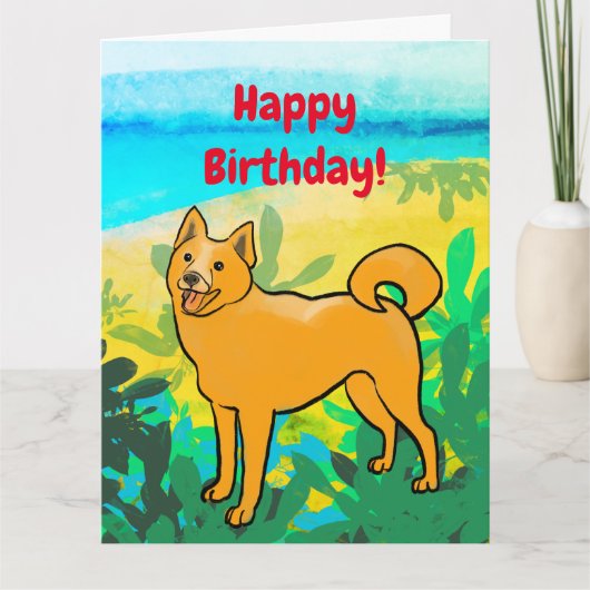 フィンランドのスピッツ誕生日カード カード (正面)