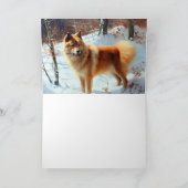 フィンランドのスピッツ雪のクリスマス カード (内部)