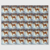 フィンランドのスピッツ雪のクリスマス ラッピングペーパー (フラット)