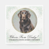 フィンランドのフラットコート結婚レトリバーの写真ナプキン スタンダードランチョンナプキン (正面)