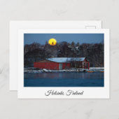 フィンランドのヘルシンキにある赤い木製の家 ポストカード (正面/裏面)